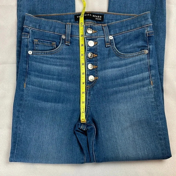 Veronica Beard Women’s 24 Great Condition Button Fly Carly 11” Kick Flare Jean - Picture 8 of 13